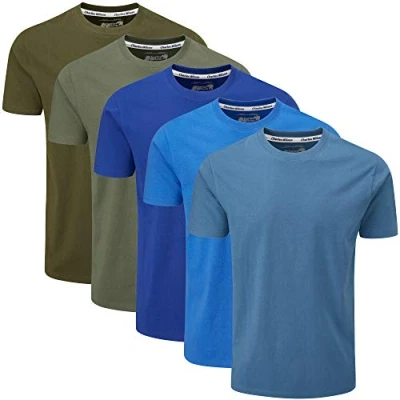 Image of Charles Wilson 5 Pack Plain Crew Neck T Shirt (XXL, Horizon)