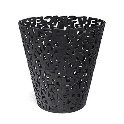 Image of Balvi Wastebasket Letters Black colour Plastic 30cm