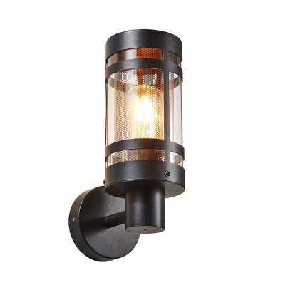 Image of Gada Outdoor Wall Lantern Black, Brass IP44