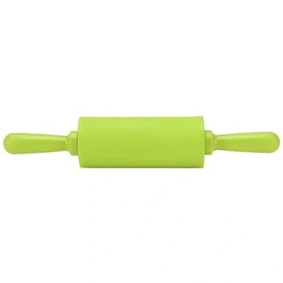 Image of Fdit Non Stick Silicone Rolling Pin Dough Rollers for Baking and with Wooden Handle Home Kitchen Children Cake 9 Inch(Green)