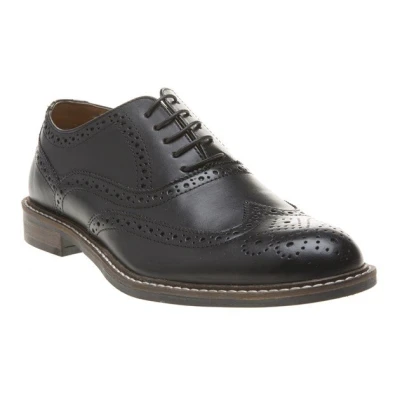 Image of Thomas Crick Men&#039;s &#039;Cardew&#039; Brogue Formal Leather Shoes, Comfortable, Durable, Stylish, Classic Premium Shoes with Classy Embroidered Upper (Black, Tan)