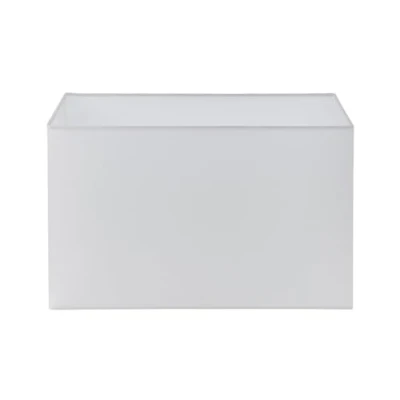 Image of Rectangular Design 16 Inch Lamp Shade Vintage White Linen