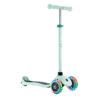 Image of Globber Primo Lights 3 Wheel Scooter for Children from to 7 Years, Pastel Green