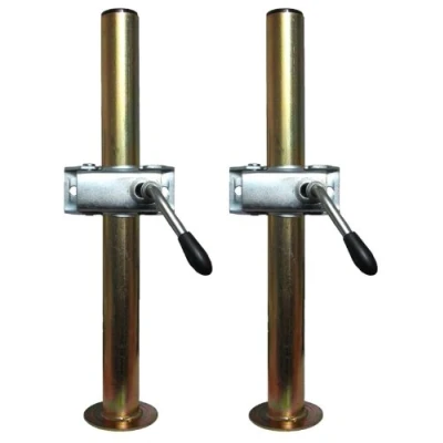 Image of leisure MART A pair of trailer prop stands corner steadys 48mm diameter x 460mm length with split clamps Pt no. LMX1524