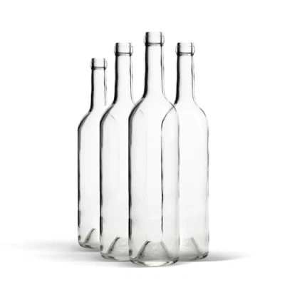 Image of WYSKONT Glass Bottle 750 ml Bordeaux Pack of 8 Wine without Corks Water Oil Empty Liqueur Bottles for Filling Gift Accessories