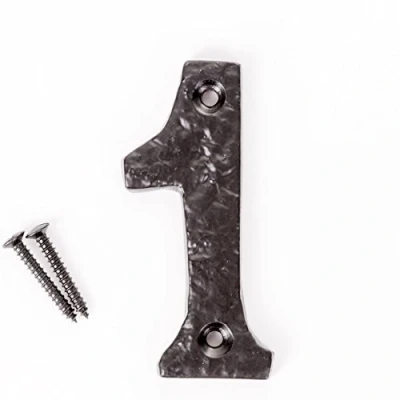 Image of 3&quot; Black Antique Cast Iron House Number 1 Front Door Building Porch Gate Address One