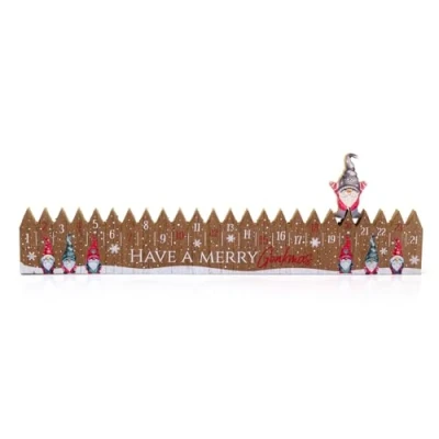 Image of Gonkmas Wooden Christmas Advent Calendar 24 Day Countdown To Block Reusable Gonk Gnome Calendars 48cm
