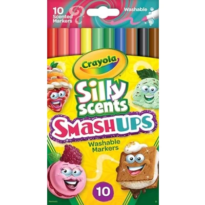 Image of Crayola® Silly Scent Smashups Fine Line Washable Markers, Assorted Colors, Pack of 10 Markers