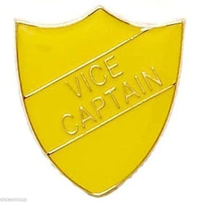 Image of Emblems Gifts Vice Captain Shield Shape Badge ideal for schools (Yellow)