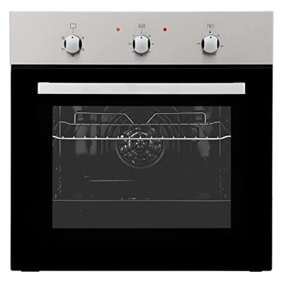 Image of Cookology 60cm Built In Electric Fan Oven Integrated Single with Mechanical Timer &amp; Grill (Stainless Steel)