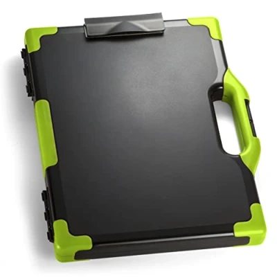 Image of Officemate Carry All Clipboard Storage Box, Letter/Legal Size, Black &amp; Green (83325)