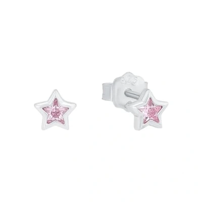 Image of Prinzessin Lillifee Orecchini a bottone per bambine in argento sterling 925, con zirconi sintetici, 0,5 cm, rosa, stella, forniti confezione regalo gioielli, 2024372
