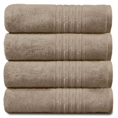 Image of GC GAVENO CAVAILIA 450 GSM Jumbo Bath Sheet, 100% Egyptian Cotton, Natural, Pack of 4 Hand Towel