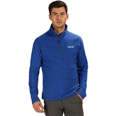 Image of Regatta Montes Half Zip Lightweight Mini Stripe Fleece Top Small