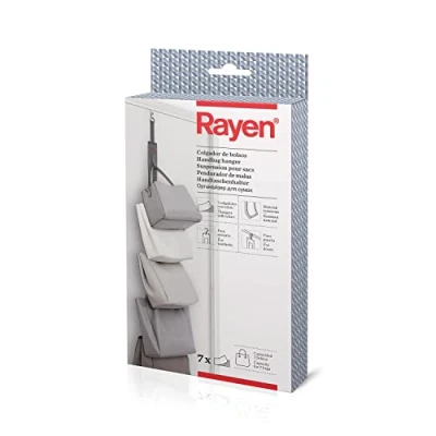 Image of Rayen Door and Wardrobe Bag Hanger with 7 Velcro Hooks Dark Grey