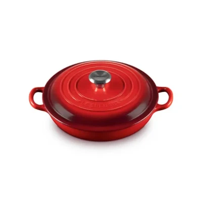 Image of Le Creuset 22cm Signature Shallow Casserole Cerise