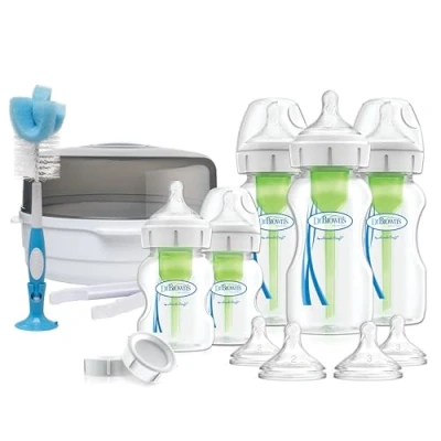 Image of Dr. Brown&#039;s Options Plus Anti Colic Feeding Baby Bottles for Newborn Giftset