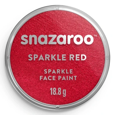 Image of Snazaroo Sparkle Face and Body Paint for Kids Adults, Red Colour, Water Based, Easily Washable, Non Toxic, Makeup, Painting Parties, Ages 3+