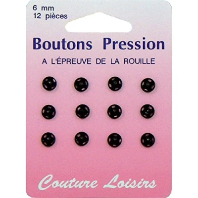 Image of Hemline Snap Fasteners Black, 6mm, 12 sets