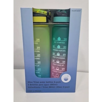 Image of Tritan Water Bottles 2 Pack 880ml (30oz) (Aqua/Yellow)