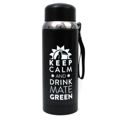Image of Mate Green Thermal Mug with Strainer 800 ml Thermos Flask for Tea, Yerba Tea and Herbs Made of Stainless Steel Insulated