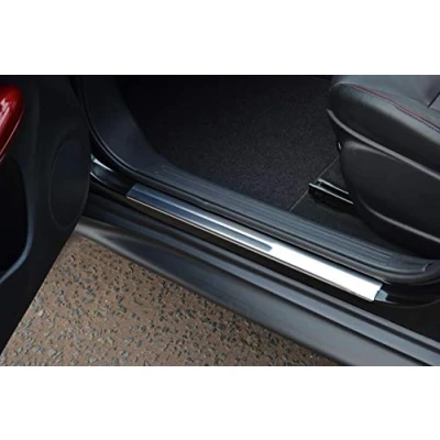 Image of Chrome Door Sill Trim Covers Scuff Protectors Set To Fit Juke (2010+)