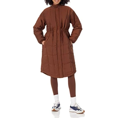 Image of Amazon Essentials Women&#039;s Oversized Quilted Coat (Available in Plus Size), Deep Brown, XXL