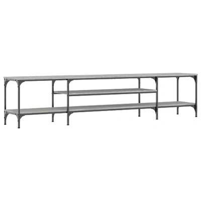Image of vidaXL TV Cabinet Contemporary Grey Sonoma Media Unit, Engineered Wood and Iron Construction, Ample Storage, Ideal for Living Room