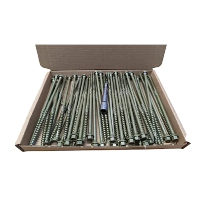 Image of Box 50 AJFixings Timber Hex Head Exterior Green Decking Frame Fixing Screws (150mm)