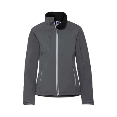 Image of Russell Athletic Womens/Ladies Bionic Soft Shell Jacket (Iron) Grey Size 4XL