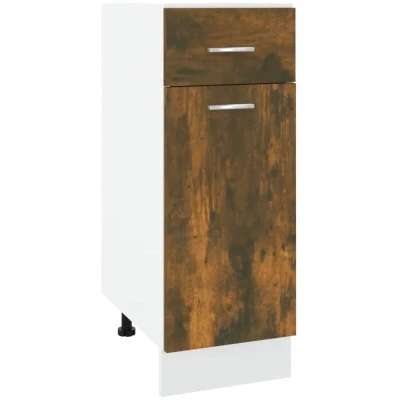 Image of vidaXL Drawer Bottom Cabinet Lyon Smoked Oak 30x46x81.5 cm Engineered Wood