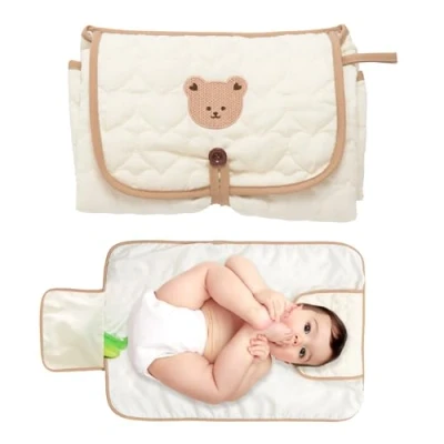 Image of Kouda Baby Changing Mat Foldable Travel Essentials Newborn Portable Bag Shower Gifts Bear Design