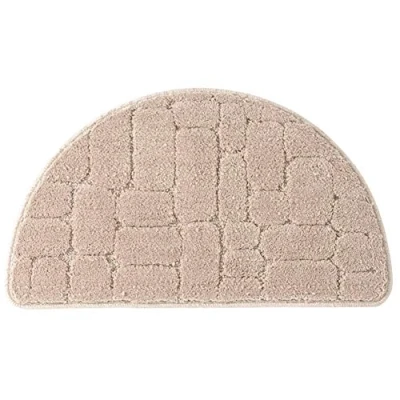 Image of Semi circle Microfiber Absorbent Floor Mat, Entrance Mat Carpet Indoor Half Moon Doormat Kitchen Non Slip Backing Bath