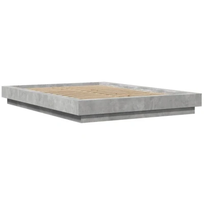 Image of vidaXL Bed Frame with LED Lights without Mattress Concrete Grey 120x200cm