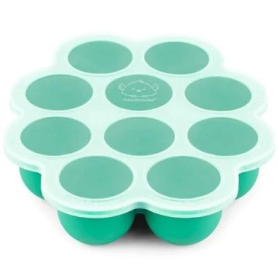 Image of Silicone Baby Food Freezer Tray with Clip on Lid Breast Milk Trays for Containers Freezing, Dishwasher, Microwave, BPA Free Storage (Alpine Green)