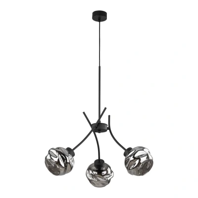 Image of Zulia Multi Arm Pendant Ceiling Light Black 3xE27