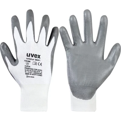 Image of uvex Cut Resistant Gloves, PU Coated, Grey/White, Size 8