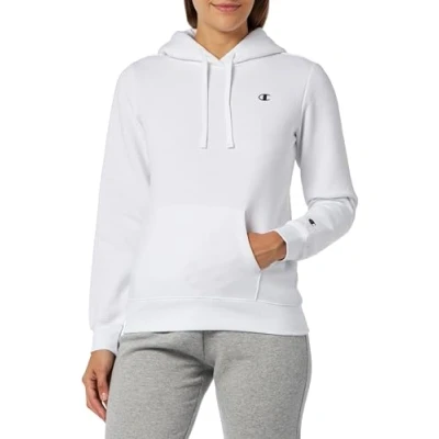 Image of Champion Women&#039;s Legacy Basics W Light Powerblend Fleece Hooded Sweatshirt, White, XL