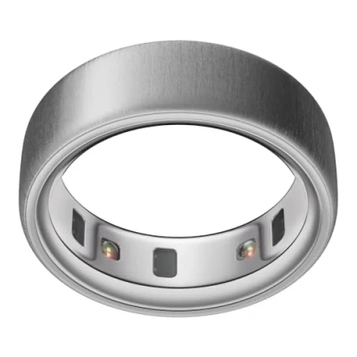 Image of OURA Ring 4 Brushed Silver, Size 14, Silver/Grey