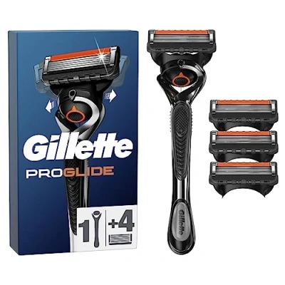 Image of Gillette ProGlide Men&#039;s Razor with Flexball Technology + 3 Blade Refills Precision Trimmer, 5 Anti Friction Blades