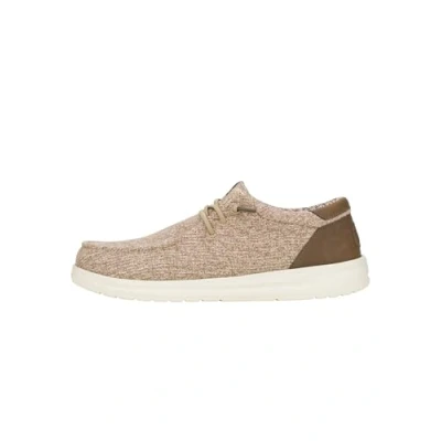 Image of HEYDUDE Men&#039;s Paul Knit Slip On Shoes, Light Grey/Espresso, 11 UK