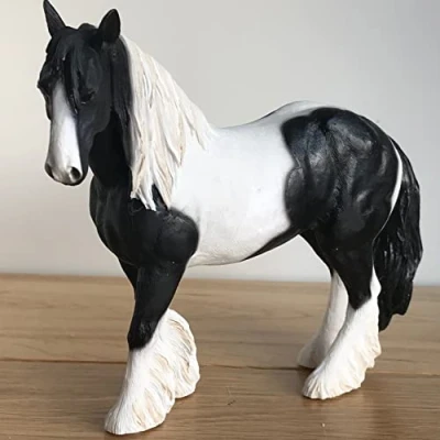 Image of Lesser and Pavey 17cm Cob Horse Figurine, Black/White