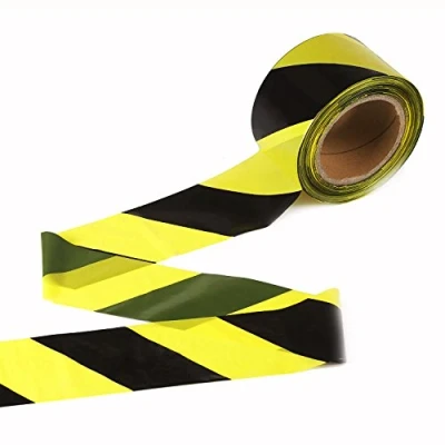 Image of TopSoon Non Adhesive Polyethylene Warning Barrier Tape 7cm x 200m Black and Yellow Hazard Caution for Danger Construction Police Crime Scene