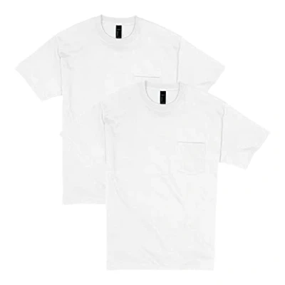 Image of Hanes Men&#039;s Heavyweight Pocket T Shirt, Beefy Full Cut Cotton Tee for Men, Crewneck Shirt 1 or 2 Pack, White Medium