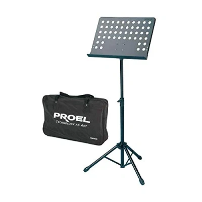 Image of PROEL RSM360M Professional Music Stand with Perforated Metal Sheet Adjustable and Load Support