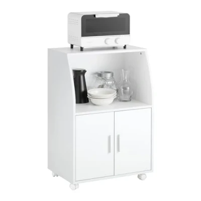 Image of SoBuy® FRG241 W, Microwave Shelf, Kitchen Wheeled Storage Trolley, Cabinet Cupboard Unit