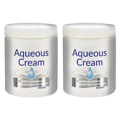 Image of Aqueous Cream Unscented 500ml Softens &amp; Moisturises Fragrance Free Lanolin With The Light, Non greasy Formulation, For Essential Skin Care 2Pk