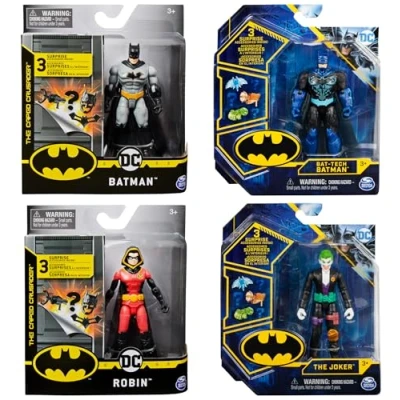 Image of DC Comics BATMAN 4 Inch Action Figures with 3 Mystery Accessories (Styles Vary)