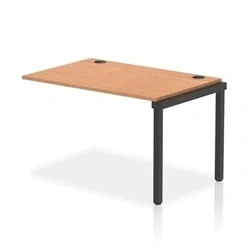 Image of Impulse Bench Single Row Ext Kit 1200 Black Frame Desk Oak