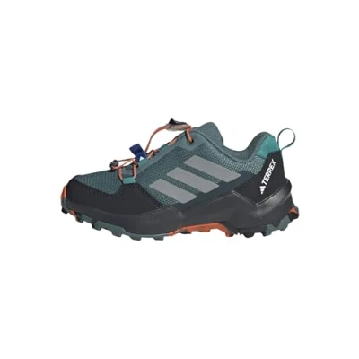 Image of Adidas Terrex AX4S Unisex Hiking shoes preloved teal/matte silvercoloured/semi impact orange for kids, Size: 2.5 Synthetics/textile
